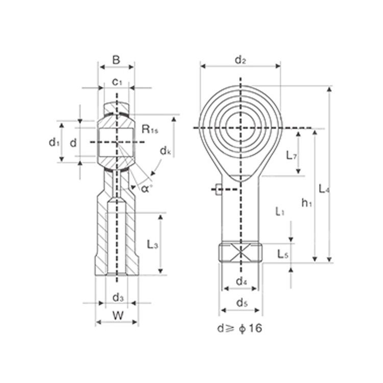 GIKFR8-PB GIKFL8-PB PHS8 PHS8L rod end bearing