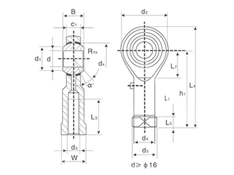 PHS6 PHSL6 female thread rod end bearing