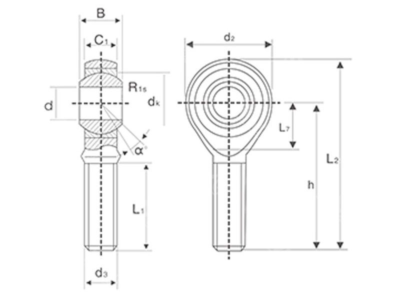 SA8T/K SAL8T/K male thread rod end bearing