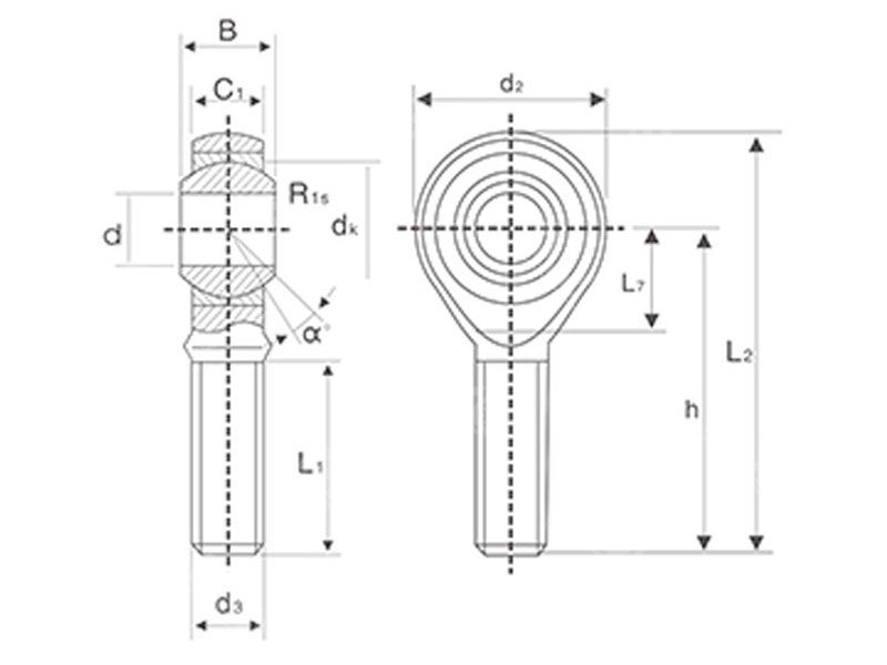 SA16T/K SAL16T/K male thread rod end joint bearing