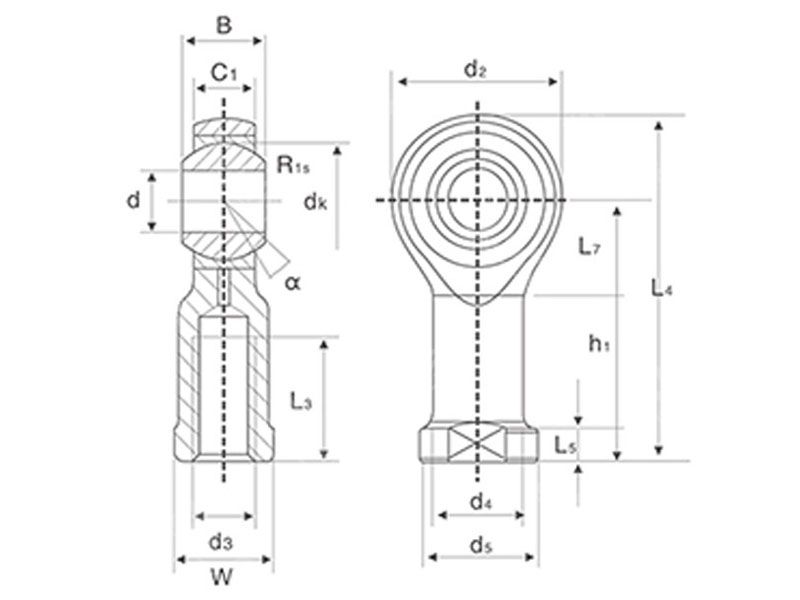 SI5T/K SIL5T/K female thread rod end joint bearing